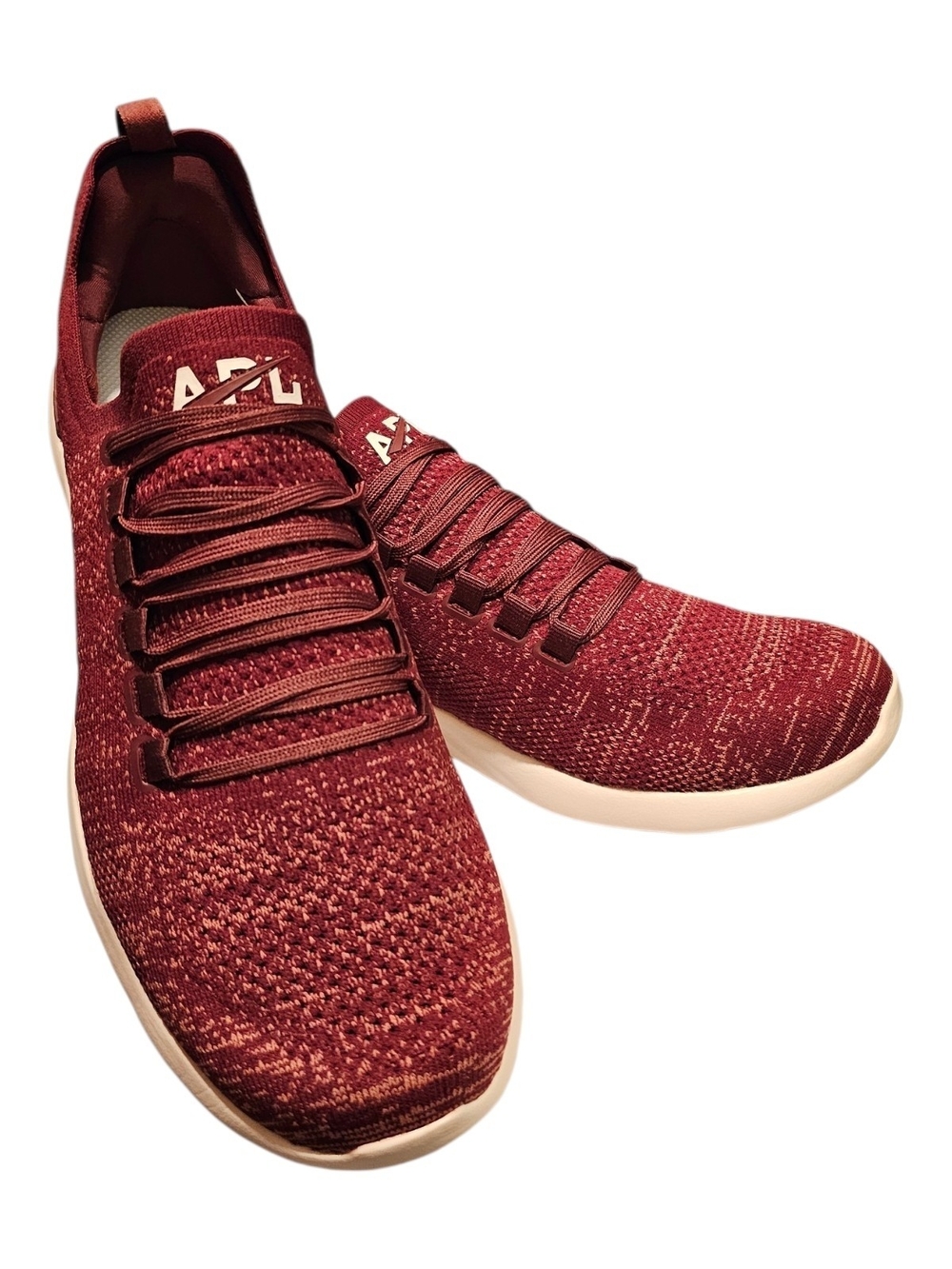 APL Men's Knit Sneakers in Burgundy with Cream Soles